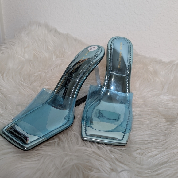 Good American Blue Transparent Heels - Picture 3 of 9